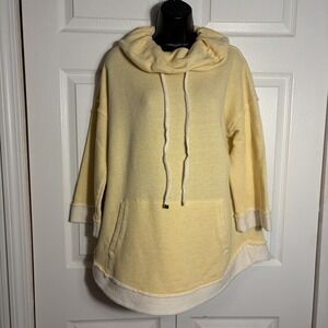 Soft Surroundings Santorini Shores Cowl Neck Sweater Women XL Yellow‎ Pullover